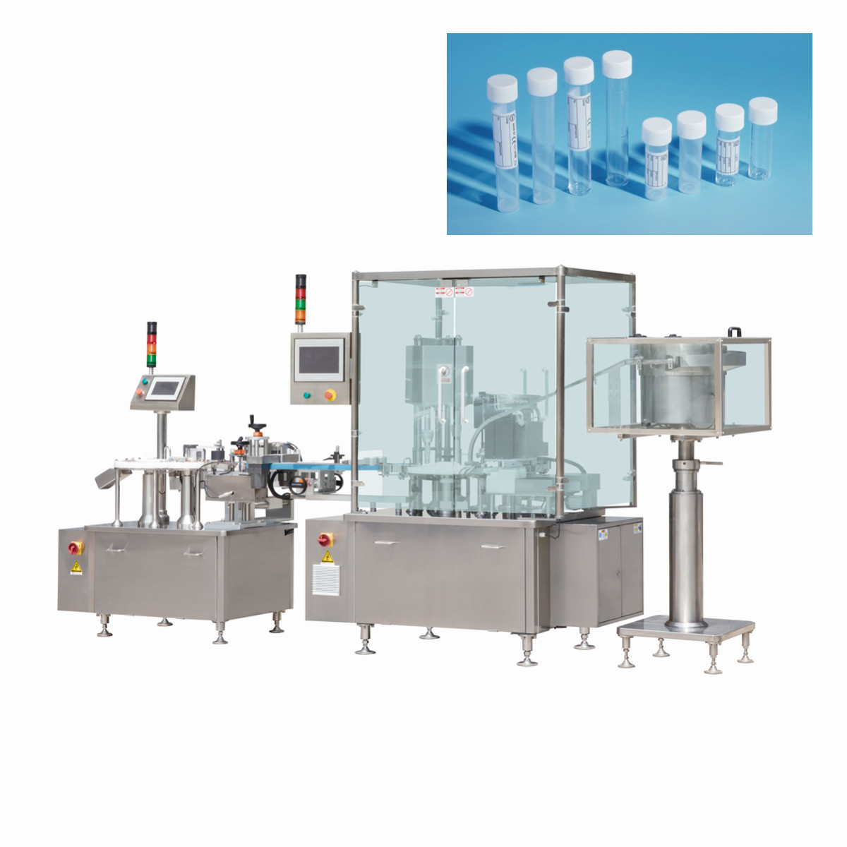 Linear Feeder 4800bph Stoppered 5cc Test Tube Filling Machine